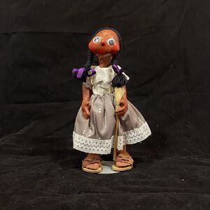Vintage Paper Mache Mexican Folk Art Doll Approx. 10 Inches